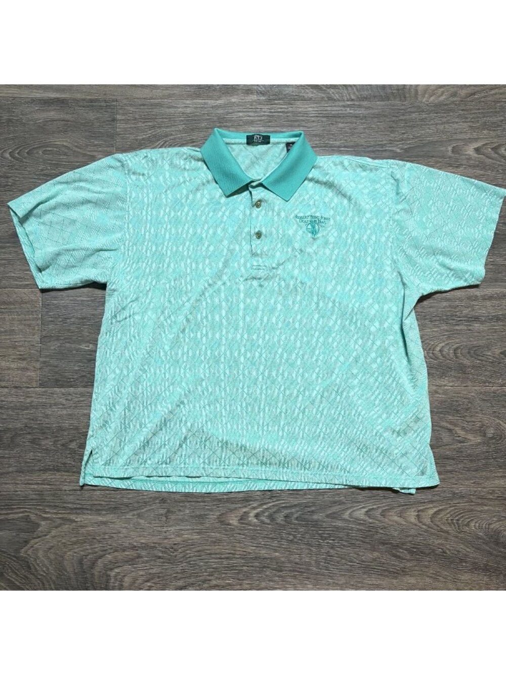 Alabamas RTJ Robert Trent Jones XL Polo Shirt Mint Green Diamond Golf Preppy - Picture 2 of 10